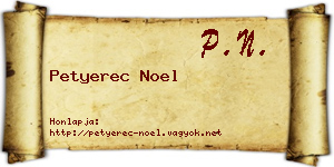 Petyerec Noel névjegykártya